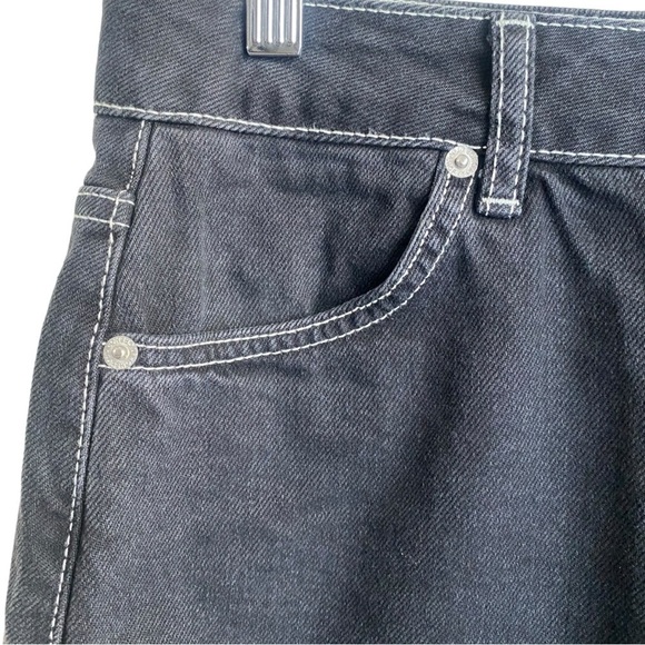 Topshop Women's Black with White Contrast Stitching Midi Skirt I Size: 6 - Picture 8 of 11